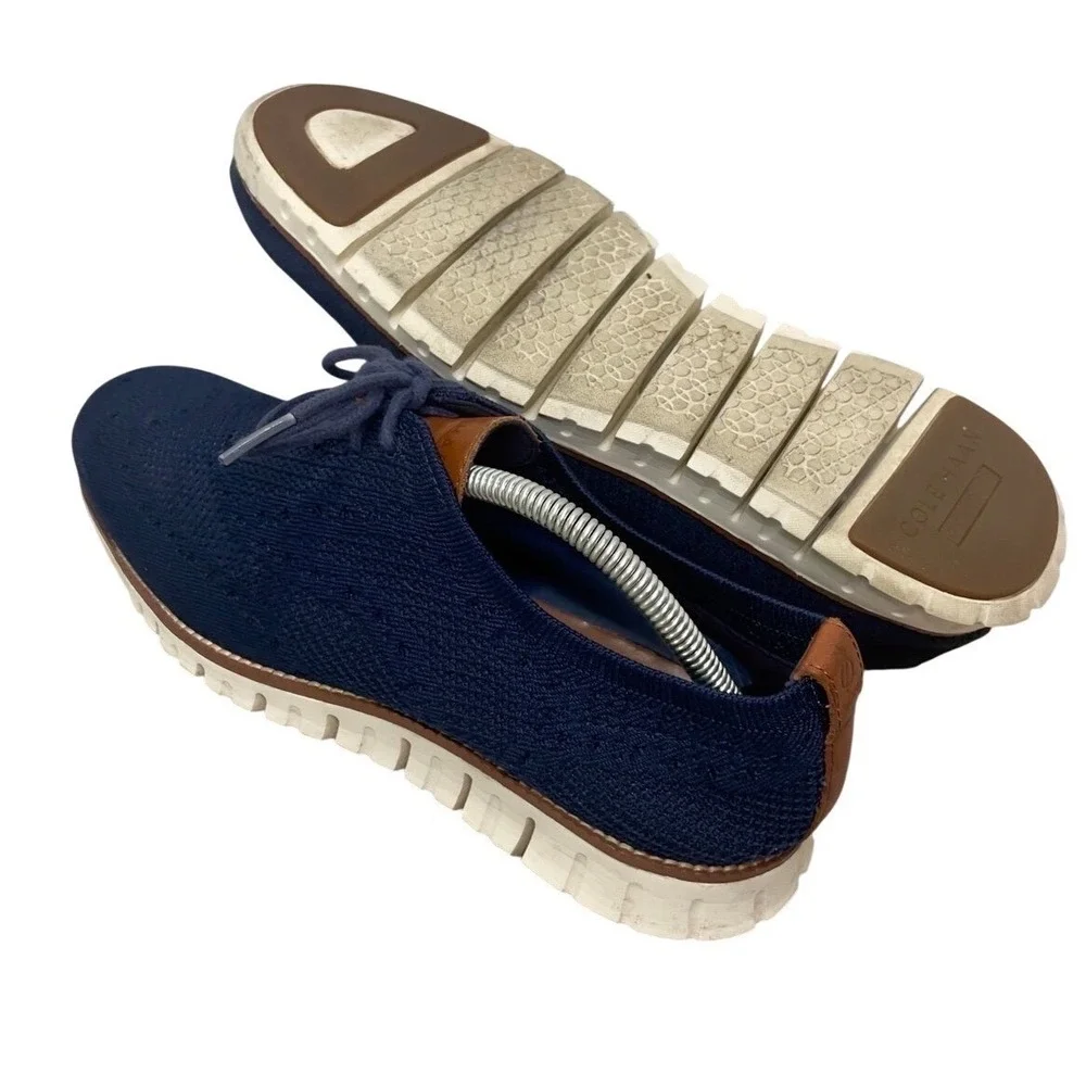 Cole Haan ZeroGrand Stitchlite Navy Blue Wingtip Oxford Shoes C24947 Mens 9M